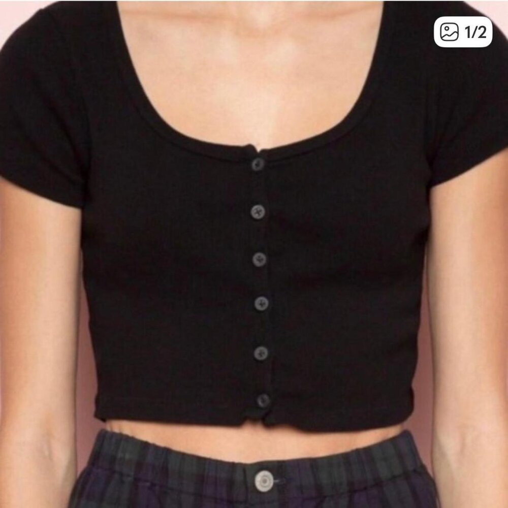 Black Brandy Melville Sweater Crop Top